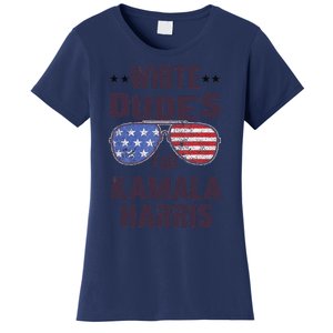 Funny White Dudes For Kamala Harris Sunglasses Usa Women's T-Shirt