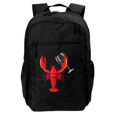 Funny Wine Drinking Lobster Red Crawfish Wine Lovers Gift Backpack