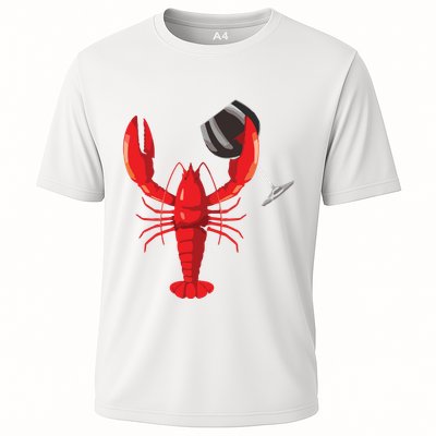 Funny Wine Drinking Lobster Red Crawfish Wine Lovers Gift Performance Shirt