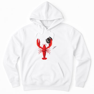 Funny Wine Drinking Lobster Red Crawfish Wine Lovers Gift Hoodie