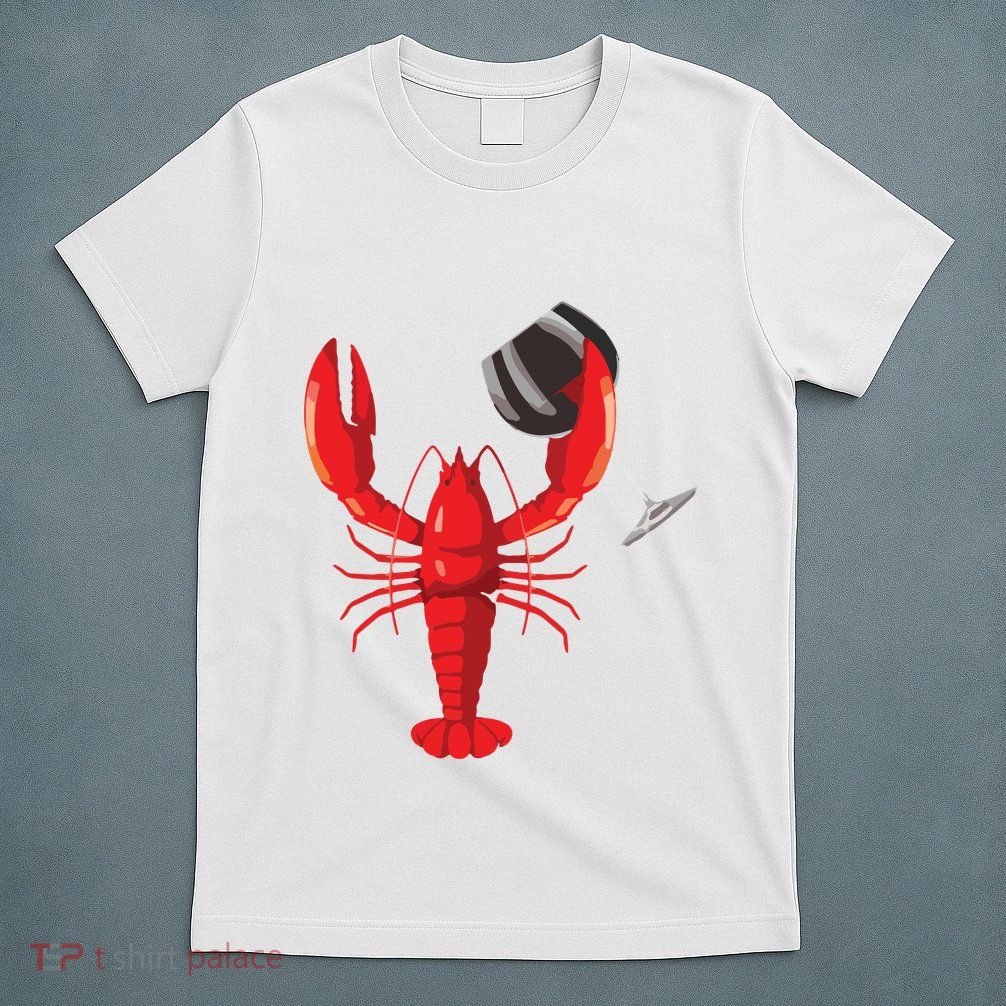 Funny Wine Drinking Lobster Red Crawfish Wine Lovers Gift T-Shirt