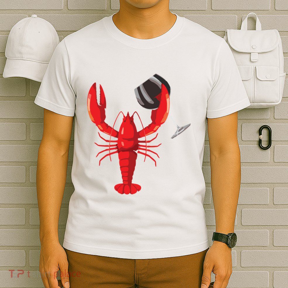 Funny Wine Drinking Lobster Red Crawfish Wine Lovers Gift T-Shirt