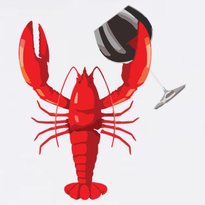 Funny Wine Drinking Lobster Red Crawfish Wine Lovers Gift T-Shirt
