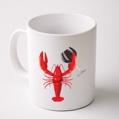 Funny Wine Drinking Lobster Red Crawfish Wine Lovers Gift Mug