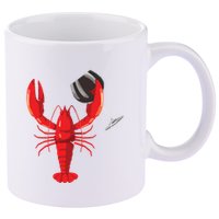 Funny Wine Drinking Lobster Red Crawfish Wine Lovers Gift 11oz C Handle Ceramic Mug