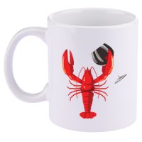 Funny Wine Drinking Lobster Red Crawfish Wine Lovers Gift 11oz C Handle Ceramic Mug