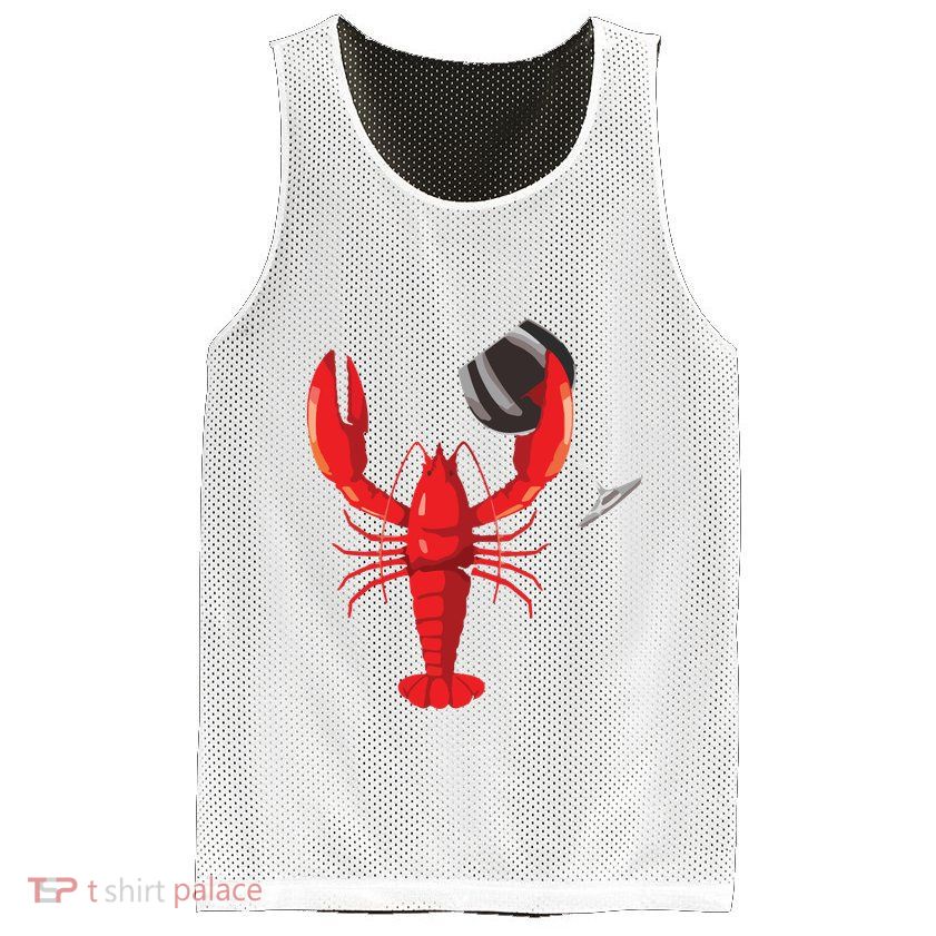 Funny Wine Drinking Lobster Red Crawfish Wine Lovers Gift Mesh Reversible Basketball Jersey Tank