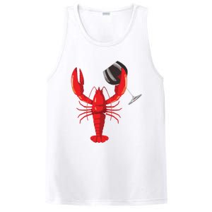 Funny Wine Drinking Lobster Red Crawfish Wine Lovers Gift PosiCharge Competitor Tank