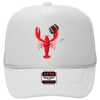 Funny Wine Drinking Lobster Red Crawfish Wine Lovers Gift Trucker Hat