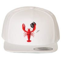 Funny Wine Drinking Lobster Red Crawfish Wine Lovers Gift Wool Snapback Cap