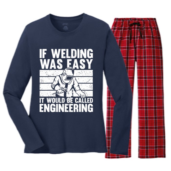 Funny Welding Design For Welder Weld Welding Lover Women's Long Sleeve Flannel Pajama Set 