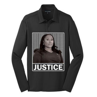 Fani Willis District Attorney Seeks Justice Silk Touch Performance Long Sleeve Polo