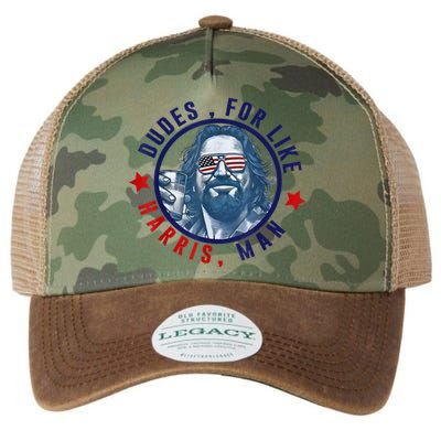 Funny White Dudes For Harris 2024 Dudes For Like Harris Man Gift Legacy Tie Dye Trucker Hat