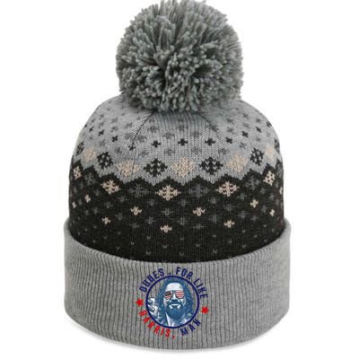 Funny White Dudes For Harris 2024 Dudes For Like Harris Man Gift The Baniff Cuffed Pom Beanie