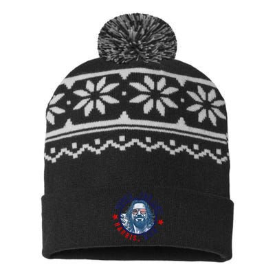 Funny White Dudes For Harris 2024 Dudes For Like Harris Man Gift USA-Made Snowflake Beanie