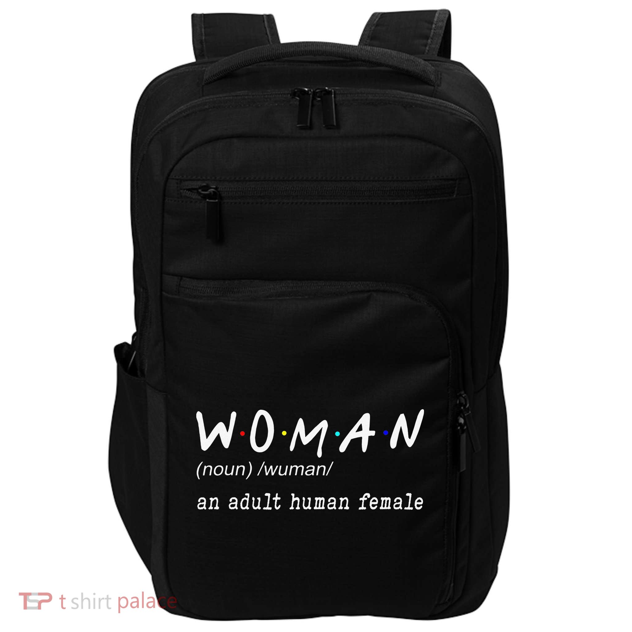 Funny Woman Definition Noun An Adult Human Female For Impact Tech Backpack