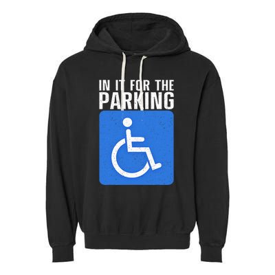 Funny Wheelchair Design For Disability Handicapped Garment-Dyed Fleece Hoodie