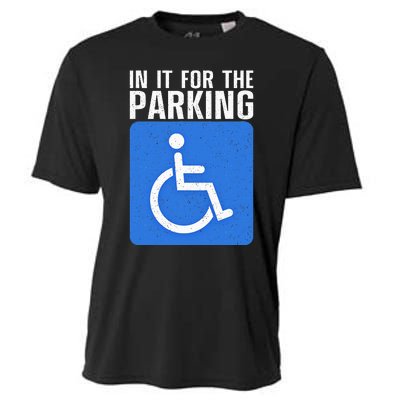 Funny Wheelchair Design For Disability Handicapped Cooling Performance Crew T-Shirt