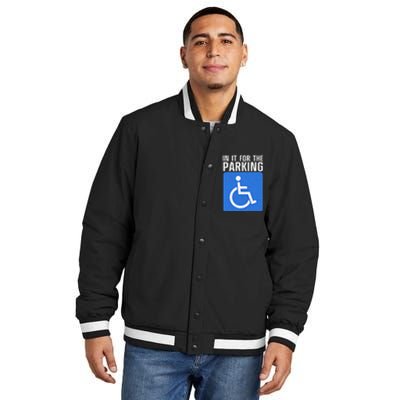 Funny Wheelchair Design For Disability Handicapped Insulated Varsity Jacket