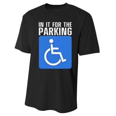 Funny Wheelchair Design For Disability Handicapped Performance Sprint T-Shirt