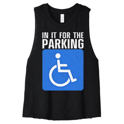 Funny Wheelchair Design For Disability Handicapped Women's Racerback Cropped Tank