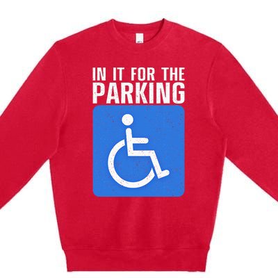 Funny Wheelchair Design For Disability Handicapped Premium Crewneck Sweatshirt