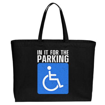 Funny Wheelchair Design For Disability Handicapped Cotton Canvas Jumbo Tote