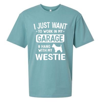 Funny Westie Dad Garage Hang With Gift Sueded Cloud Jersey T-Shirt