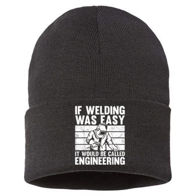 Funny Welding Design For Men Women Welder Weld Welding Lover Sustainable Knit Beanie