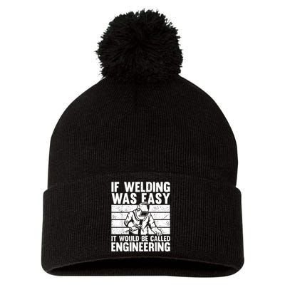 Funny Welding Design For Men Women Welder Weld Welding Lover Pom Pom 12in Knit Beanie