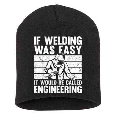 Funny Welding Design For Men Women Welder Weld Welding Lover Short Acrylic Beanie