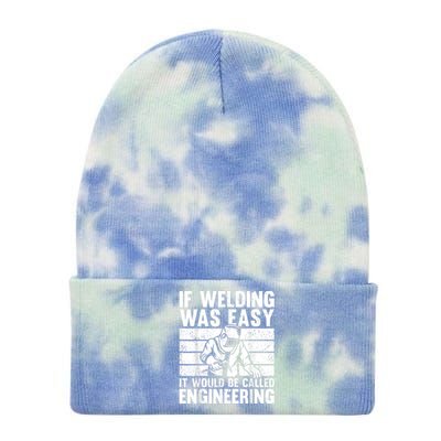 Funny Welding Design For Men Women Welder Weld Welding Lover Tie Dye 12in Knit Beanie