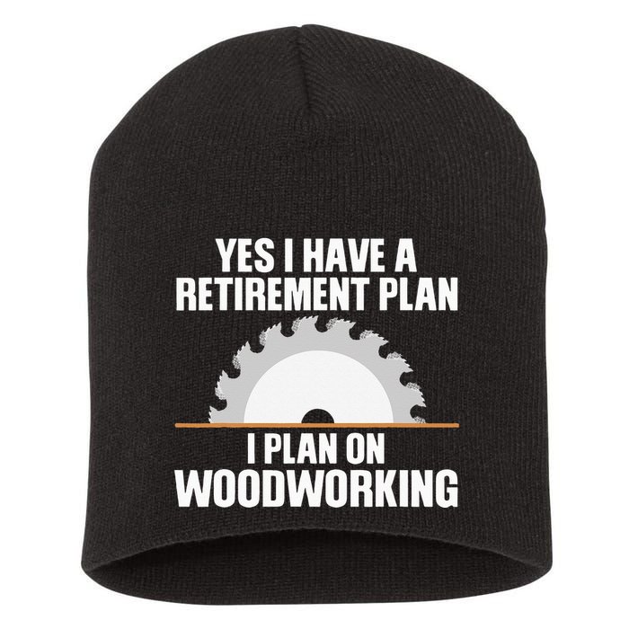 Funny Woodworking Design For Dad Carpenter Woodworker Short Acrylic Beanie