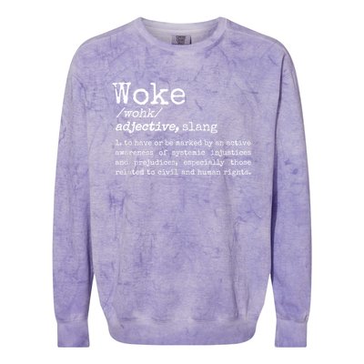 Funny Woke Dictionary Meaning Colorblast Crewneck Sweatshirt