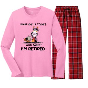 Funny What Day Is To Day Horseback Riding Horse Lover Women's Long Sleeve Flannel Pajama Set 