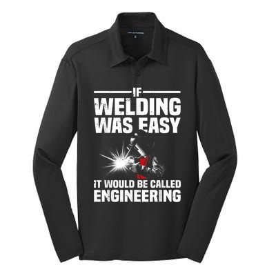 Funny Welding Design For Men Women Welder Weld Welding Lover Silk Touch Performance Long Sleeve Polo