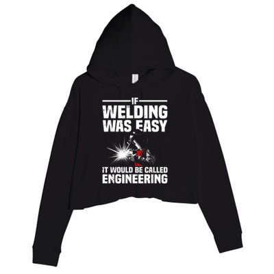 Funny Welding Design For Men Women Welder Weld Welding Lover Crop Fleece Hoodie