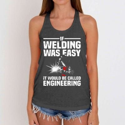 Funny Welding Design For Men Women Welder Weld Welding Lover Women's Knotted Racerback Tank