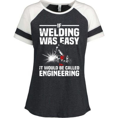 Funny Welding Design For Men Women Welder Weld Welding Lover Enza Ladies Jersey Colorblock Tee