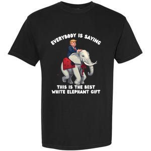 Funny White Elephant Gag Wrapped Elephant Dumb Garment-Dyed Heavyweight T-Shirt