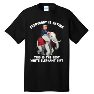 Funny White Elephant Gag Wrapped Elephant Dumb Tall T-Shirt