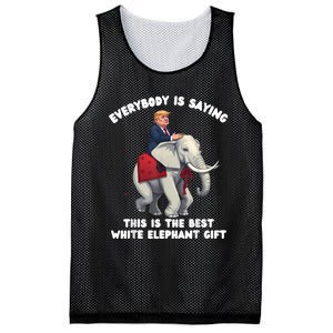 Funny White Elephant Gag Wrapped Elephant Dumb Mesh Reversible Basketball Jersey Tank