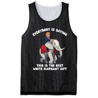 Funny White Elephant Gag Wrapped Elephant Dumb Mesh Reversible Basketball Jersey Tank