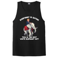 Funny White Elephant Gag Wrapped Elephant Dumb PosiCharge Competitor Tank