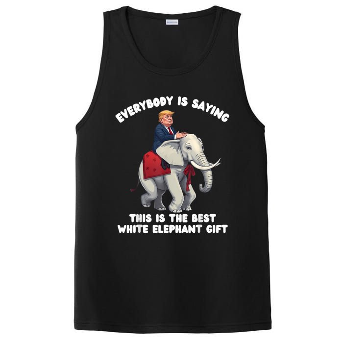 Funny White Elephant Gag Wrapped Elephant Dumb PosiCharge Competitor Tank