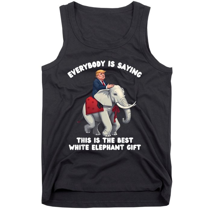 Funny White Elephant Gag Wrapped Elephant Dumb Tank Top