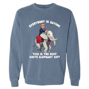 Funny White Elephant Gag Wrapped Elephant Dumb Garment-Dyed Sweatshirt