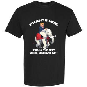 Funny White Elephant Gag Wrapped Elephant Dumb Garment-Dyed Heavyweight T-Shirt