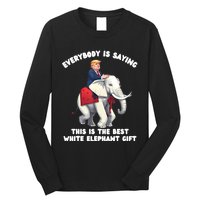 Funny White Elephant Gag Wrapped Elephant Dumb Long Sleeve Shirt