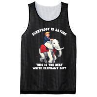 Funny White Elephant Gag Wrapped Elephant Dumb Mesh Reversible Basketball Jersey Tank